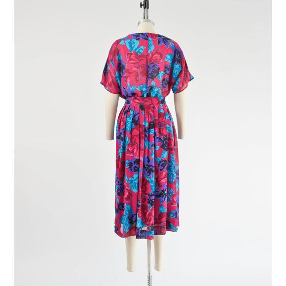 Vintage 80s Boho Floral Skirt and Top Set Full Midi Skirt with Pockets 2pc M - Picture 4 of 10